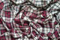 Wrinkled plaid material background Royalty Free Stock Photo