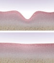 Wrinkled and smooth skin cross-section 3d render Royalty Free Stock Photo
