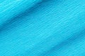 Wrinkled turquoise blue crepe paper background texture Royalty Free Stock Photo