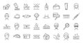 Wrinkles icons set, outline style