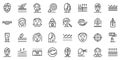 Wrinkles icons set, outline style