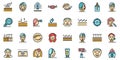 Wrinkles icons set vector flat