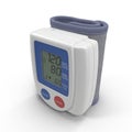 Wrist Blood Pressure Monitor Isolated On White Background. 3D Illustration Royalty Free Stock Photo