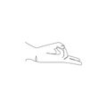 Wrist hand gesture Single line drawing. Sign and symbol of hand gestures. Single continuous line drawing. Hand drawn style art Royalty Free Stock Photo