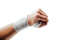 Wrist and hand orthotics support for carpal tunnel syndrome healing Royalty Free Stock Photo