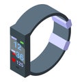 Wrist heart monitor icon isometric vector. Palpitation anxiety