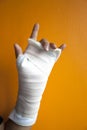 Wrist injury with splint