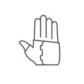 Wrist support line outline icon