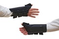 Wrist and Thumb Brace Splint front back views Royalty Free Stock Photo