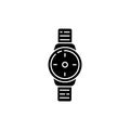 Wrist watch black glyph icon Royalty Free Stock Photo