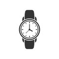 Wrist watch icon in flat style. Hand clock vector illustration on white isolated background. Time bracelet business concept Royalty Free Stock Photo