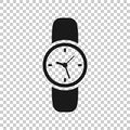 Wrist watch icon in flat style. Hand clock vector illustration on white isolated background. Time bracelet business concept Royalty Free Stock Photo