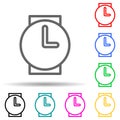 Wrist Watch multi color style icon. Simple thin line, outline of web icons for ui and ux, website or mobile application
