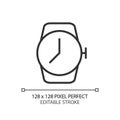 Wrist watch pixel perfect linear icon