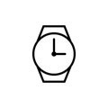 Wrist watch thin line on white background