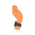 Wrist wearing a smart tracker, ideal for illustrating fitness monitoring, notifications, and wearable device concepts