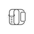 Wristband watch line icon