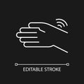 Wrists rheumatism white linear icon for dark theme