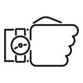 Wristwatch icon outline . Work project