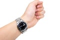 Wristwatch on left wrist