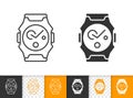 Wristwatch simple black line vector icon