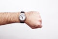 Wristwatch on a wrist