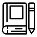 Write book code icon outline vector. Code choice