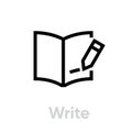 Write book read icon. Editable line vector. Royalty Free Stock Photo