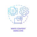 Write content using CMS blue gradient concept icon