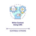 Write content using CMS concept icon