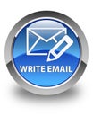 Write email glossy blue round button