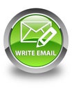 Write email glossy green round button Royalty Free Stock Photo