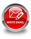 Write email glossy red round button