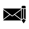 Write email glyph flat vector icon