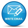 Write email special cyan blue round button