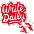 Write Daily Handheld Sticker Graphic Royalty Free Stock Photo