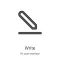 write icon vector from px user interface collection. Thin line write outline icon vector illustration. Linear symbol for use on