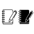 Write icon vector set. writer illustration sign collection. notes symbol.