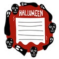 Halloween note paper For decorating candy packets for distribution to children