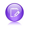 Write notepad icon web button Royalty Free Stock Photo