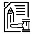 Write patent icon outline vector. Legal property