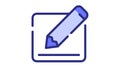 Write pen form field single isolated icon with dash or dashed line style