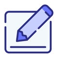 Write pen form field single isolated icon with dash or dashed line style
