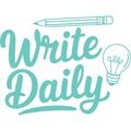 Write Daily Pencil, Bulb, Ideas Royalty Free Stock Photo