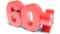 The write 60 percent banner on white background - 3D rendering illustration Royalty Free Stock Photo