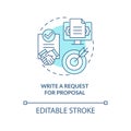 Write request for proposal turquoise concept icon Royalty Free Stock Photo