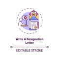 Write a resignation letter concept icon