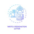 Write a resignation letter concept icon