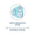 Write a resignation letter concept icon