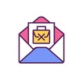 Write resignation letter RGB color icon